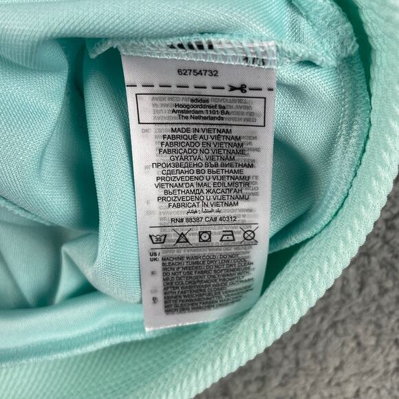 Adidas Pebble Beach Women's Medium Flash Aqua Textured Zip Layer Jacket IA3511 - Picture 11 of 13